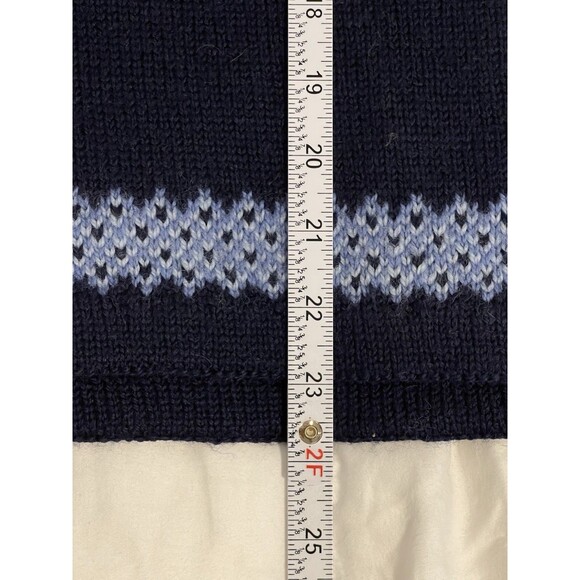 Paul Mage Sweater Womens Large Blue Fair Isle Wool Made in Denmark Vintage - Picture 11 of 11
